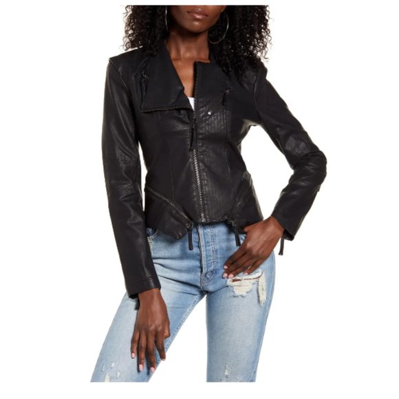 Blank NYC Jackets & Blazers - Moto Jacket with 3 Zip Detail